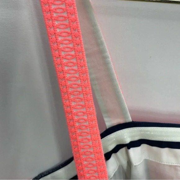 Vineyard Vines Nautical Navy Blue White Striped Embroidered Trim Dress - Picture 4 of 12